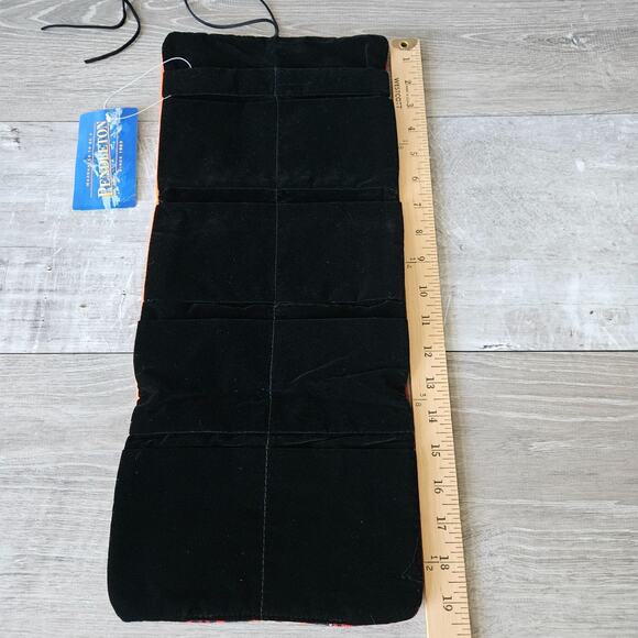 Pendleton Jewelry Roll Bright Red Wool Cotton Blend Southwest Design Vintage NOS - Picture 9 of 10